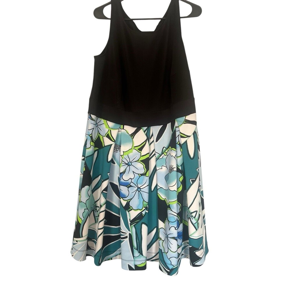 Danny and Nicole Women Sleeveless Floral Dress Size 16W Back Zip